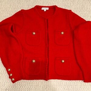J Crew Red XS Lady Cardigan